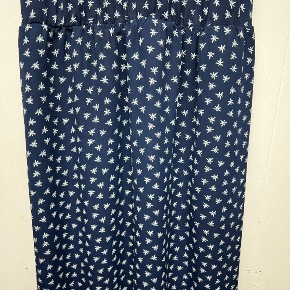 J. Crew Mercantile Navy Blue High Waisted Ruffle Hem Cap Sleeve Women's Dress XS